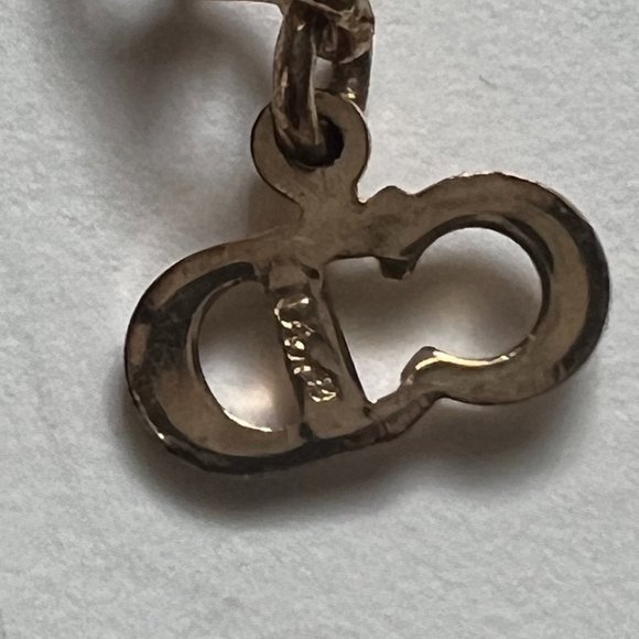 Dior Christian Dior Gold Tone Heart Dangle CD Pendant Necklace - Picture 4 of 5